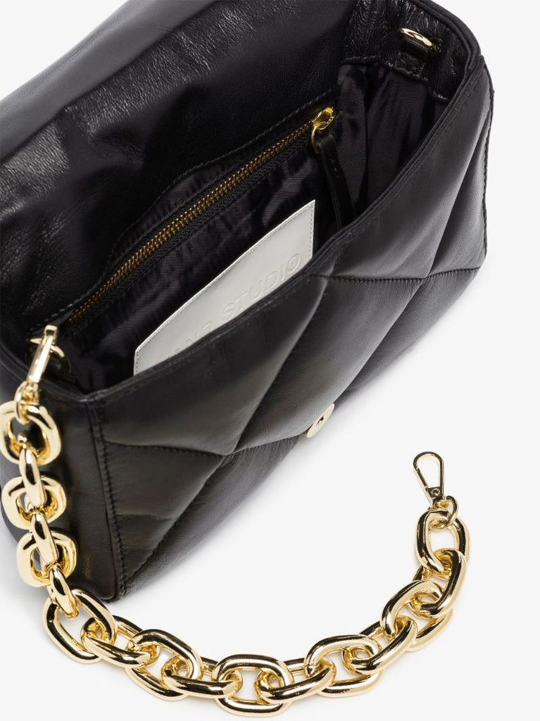 Black Brynnie Quilted Leather Shoulder Bag