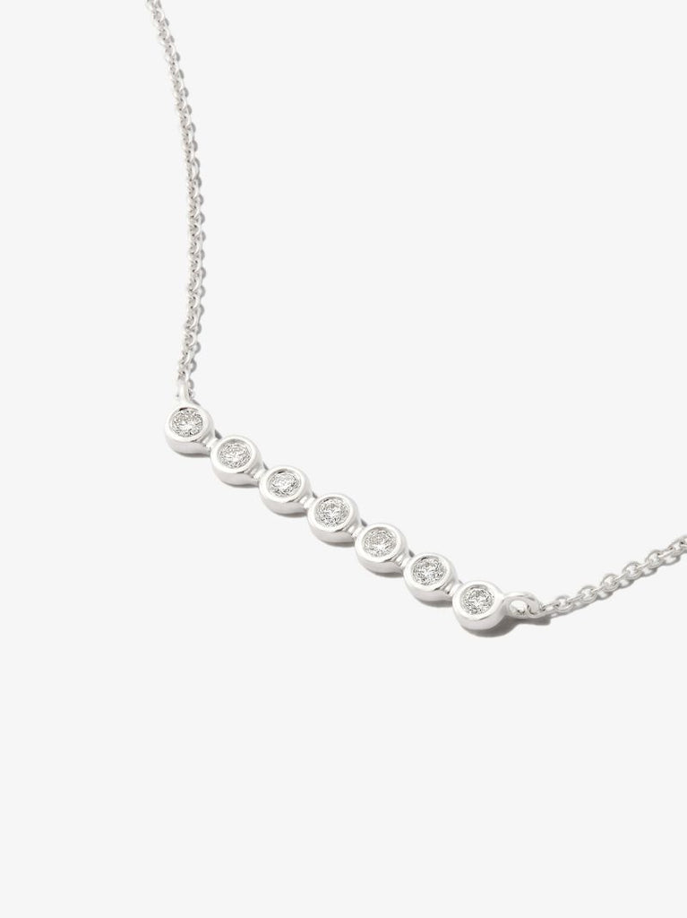 14k White Gold Lulu Jack Bar Diamond Necklace