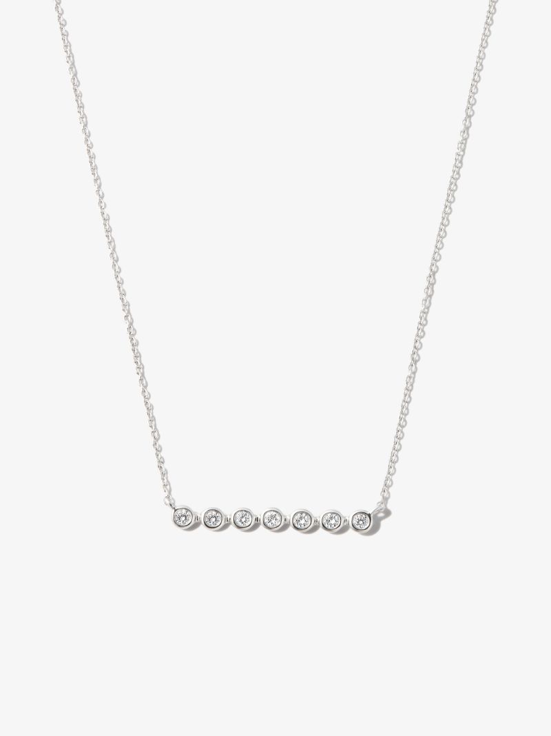 14k White Gold Lulu Jack Bar Diamond Necklace