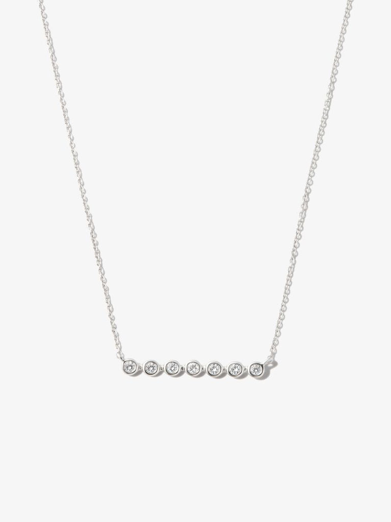 14k White Gold Lulu Jack Bar Diamond Necklace