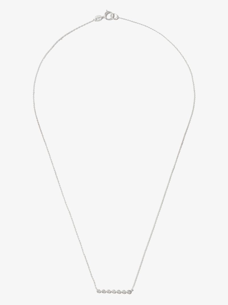 14k White Gold Lulu Jack Bar Diamond Necklace