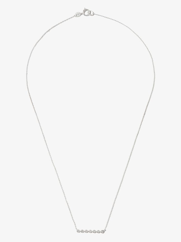 14k White Gold Lulu Jack Bar Diamond Necklace