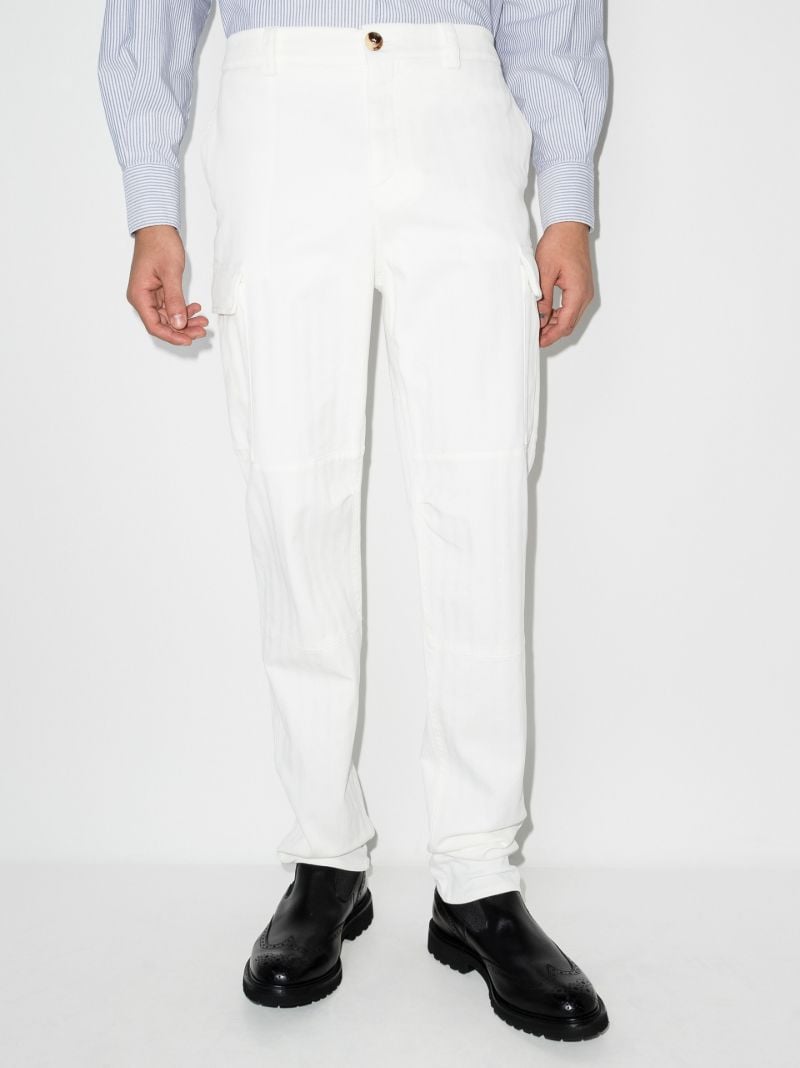 Straight Leg Cotton Cargo Trousers