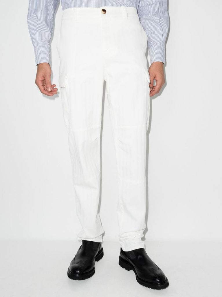 Straight Leg Cotton Cargo Trousers