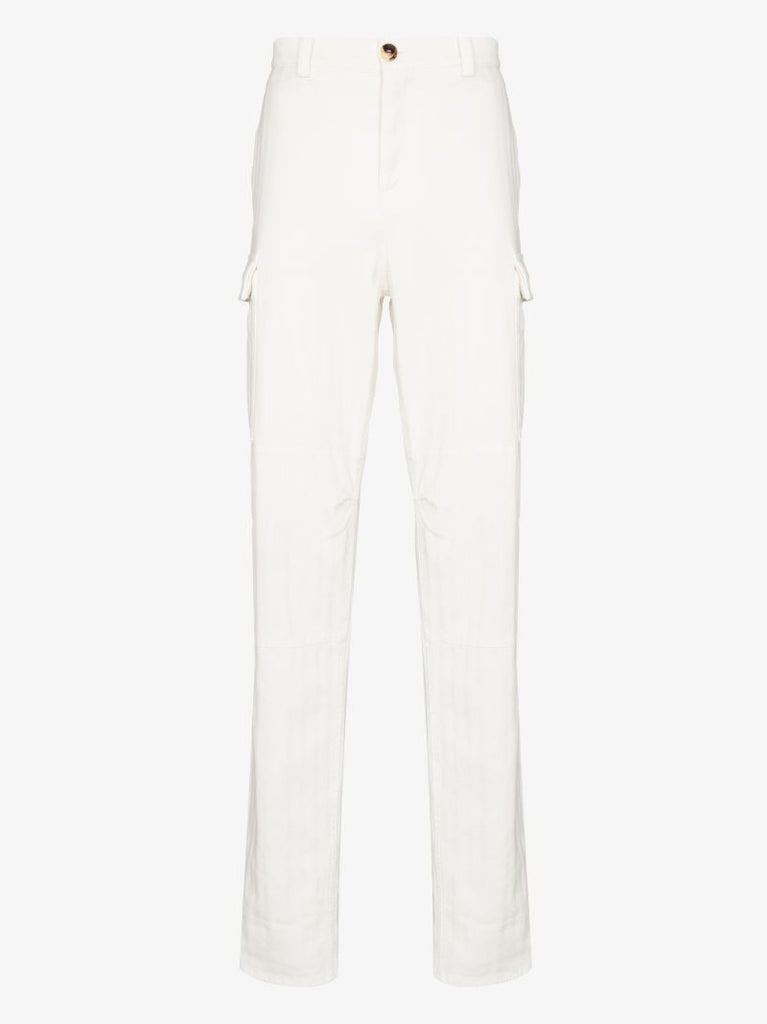Straight Leg Cotton Cargo Trousers