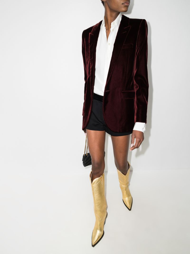 Single-breasted Velvet Blazer