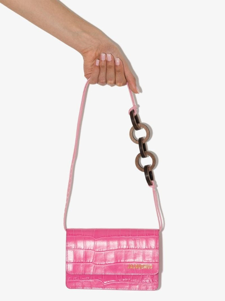 Pink Le Riviera Mock Croc Leather Mini Bag