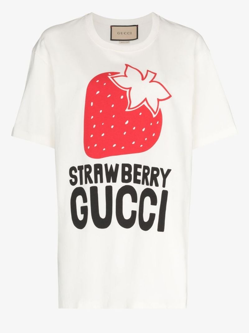 Strawberry Logo Cotton T-shirt