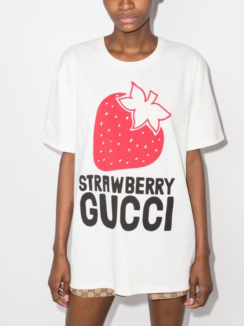 Strawberry Logo Cotton T-shirt
