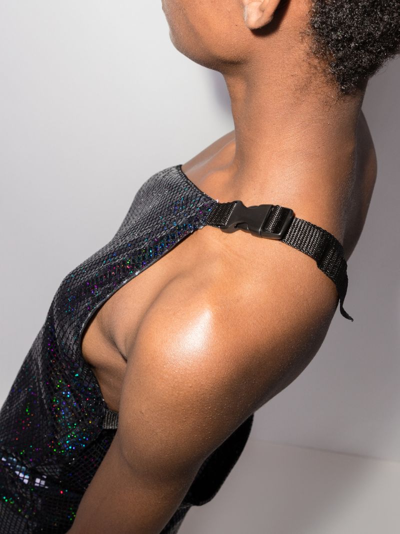 Vika Asymmetric Sequinned Top