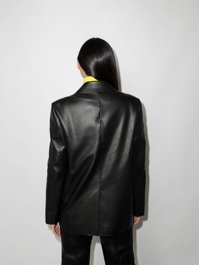 Johnson Double-breasted Leather Blazer