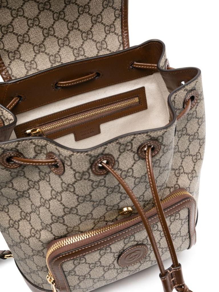 Neutral Interlocking G Canvas Backpack