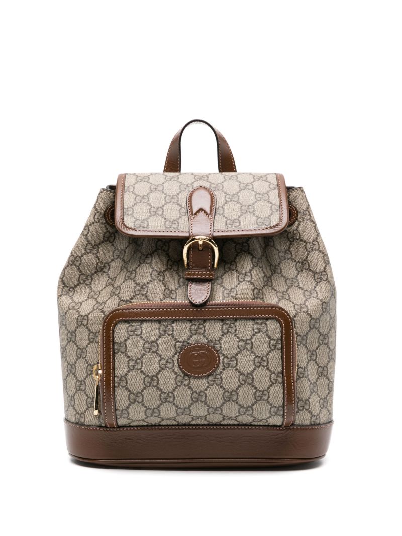 Neutral Interlocking G Canvas Backpack