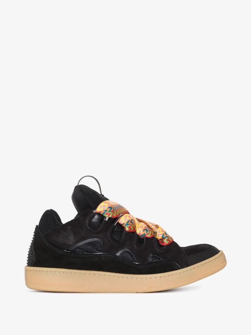 Black Curb Low-top Leather Trainers