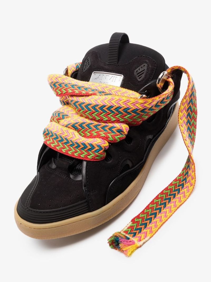 Black Curb Low-top Leather Trainers