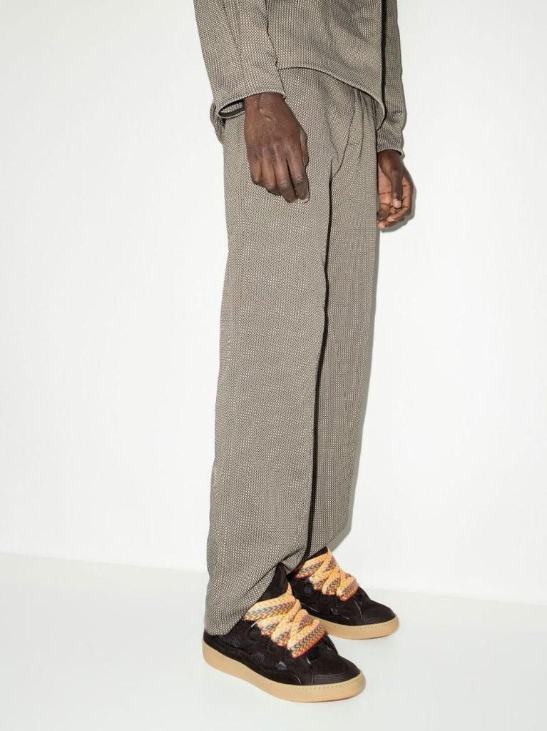 Black Curb Low-top Leather Trainers