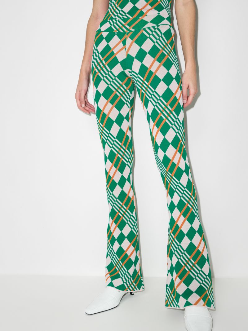 Lola Checked Jacquard Flared Trousers