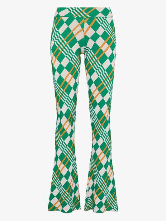 Lola Checked Jacquard Flared Trousers
