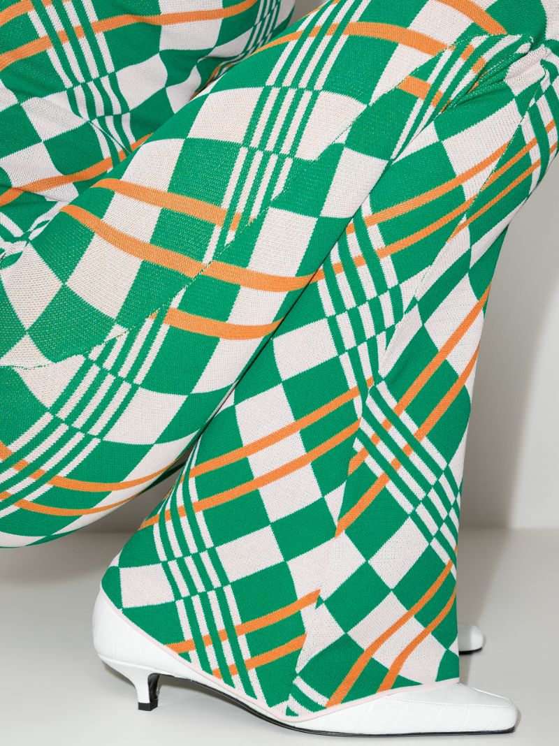 Lola Checked Jacquard Flared Trousers