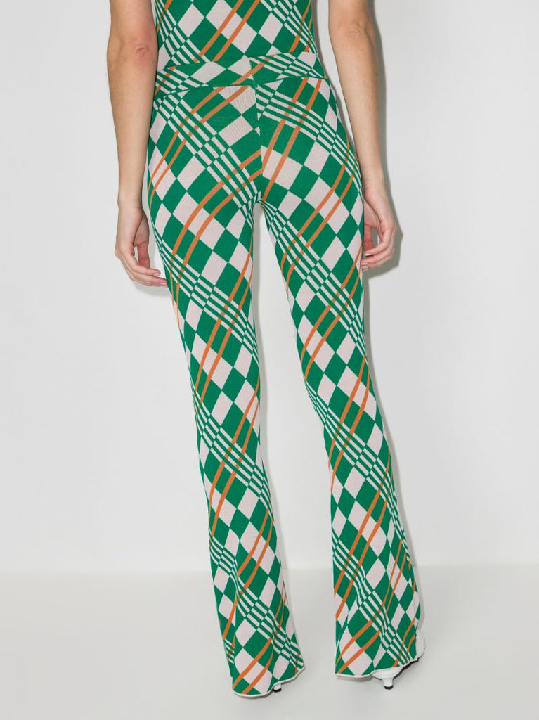 Lola Checked Jacquard Flared Trousers