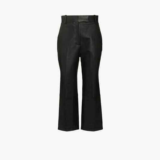 Melie Cropped Leather Trousers