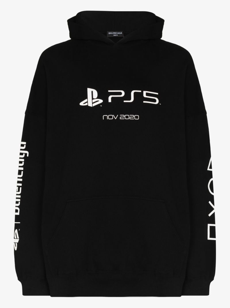 X Playstation Black Logo Cotton Hoodie