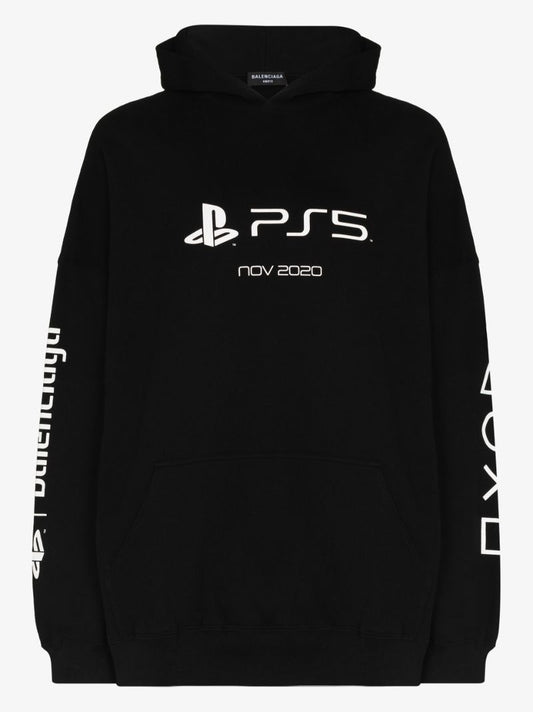X Playstation Black Logo Cotton Hoodie
