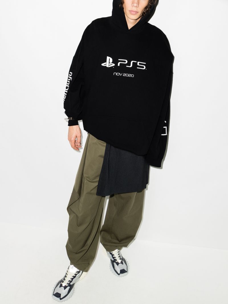 X Playstation Black Logo Cotton Hoodie