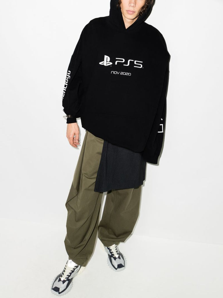 X Playstation Black Logo Cotton Hoodie