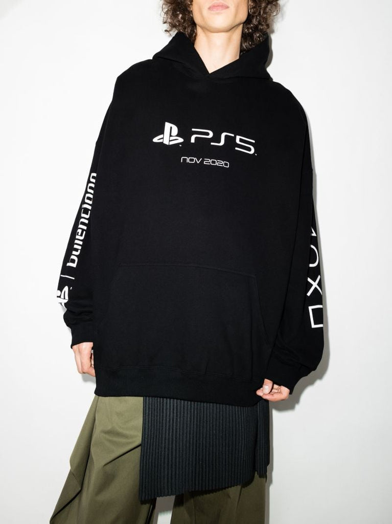 X Playstation Black Logo Cotton Hoodie