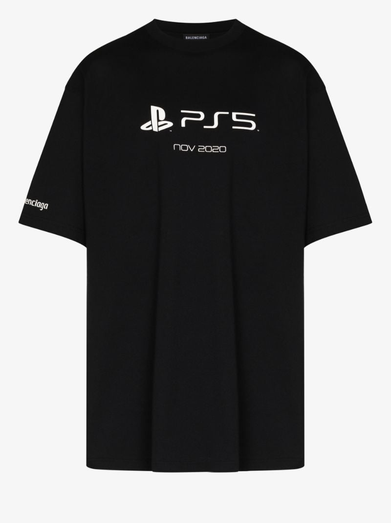 X Playstation Black Logo Cotton T-shirt