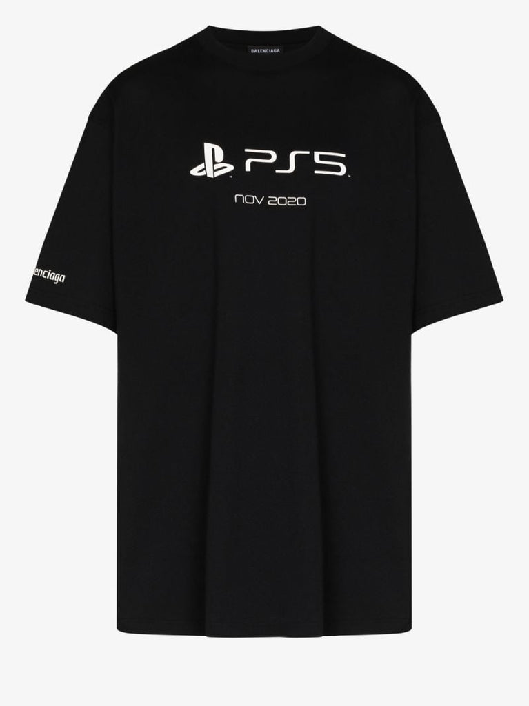 X Playstation Black Logo Cotton T-shirt