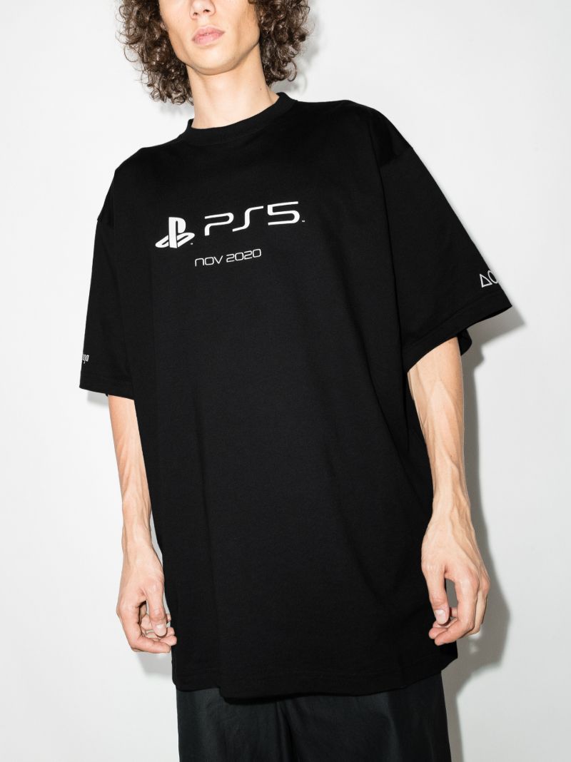 X Playstation Black Logo Cotton T-shirt