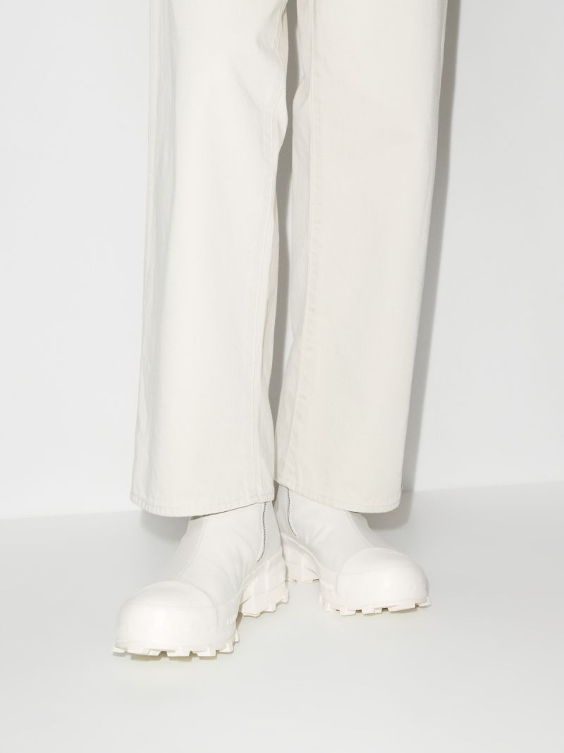 White Traktori Leather Ankle Boots