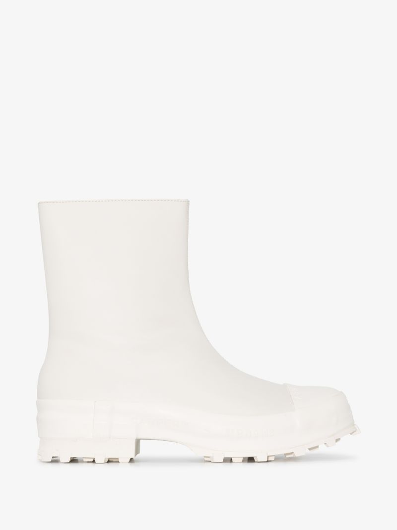 White Traktori Leather Ankle Boots