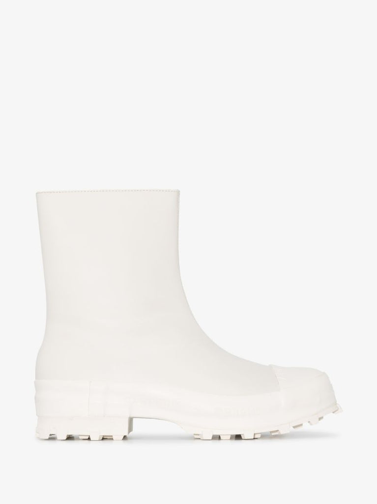 White Traktori Leather Ankle Boots