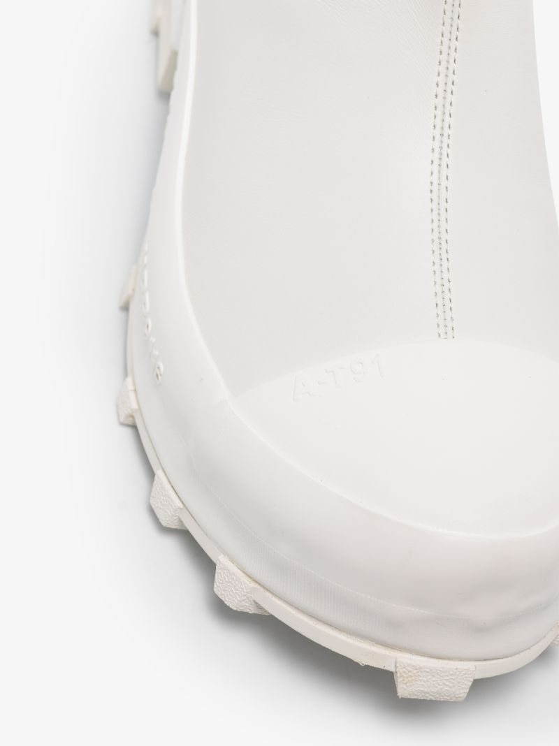 White Traktori Leather Ankle Boots