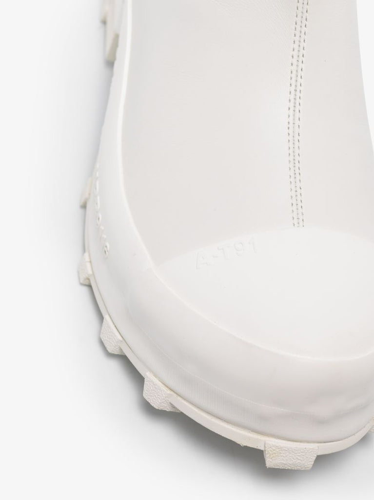 White Traktori Leather Ankle Boots