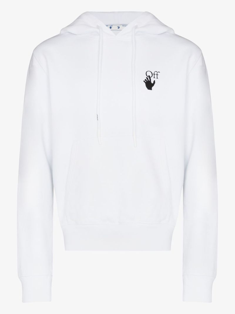White Gradient Arrows Cotton Hoodie