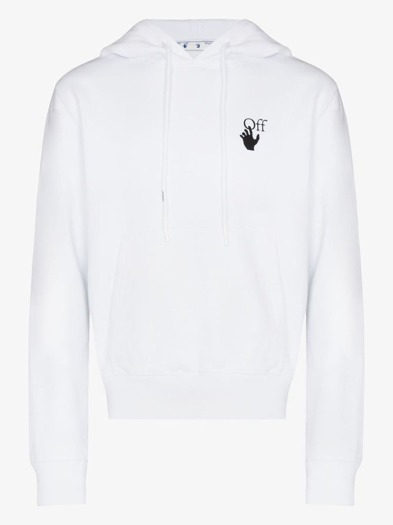 White Gradient Arrows Cotton Hoodie