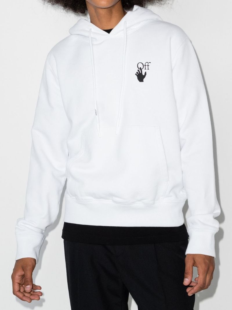 White Gradient Arrows Cotton Hoodie