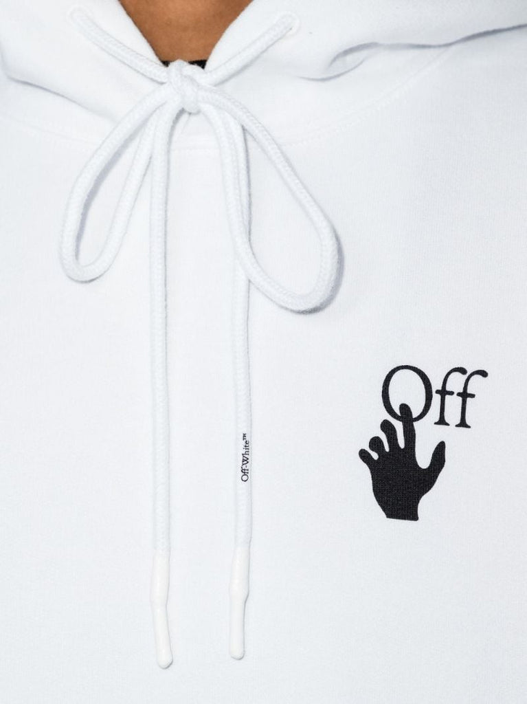 White Gradient Arrows Cotton Hoodie