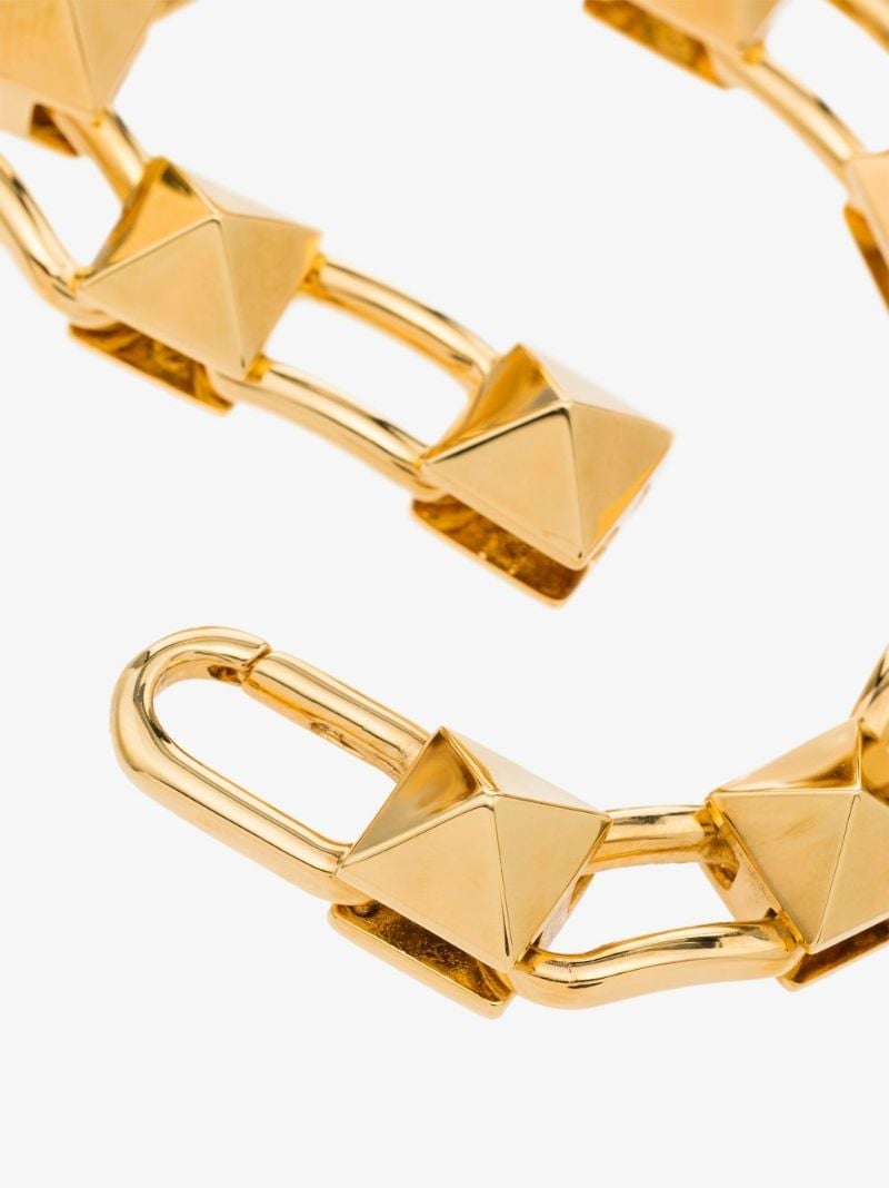 Gold Tone Rockstud Chain Bracelet