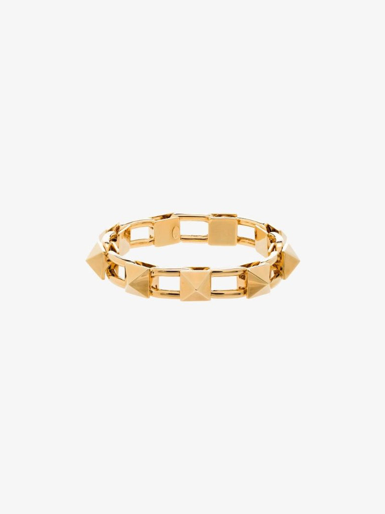 Gold Tone Rockstud Chain Bracelet