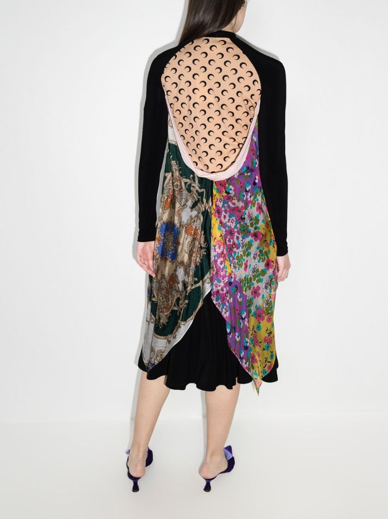 Regenerated Scarves Hybrid Midi Dress