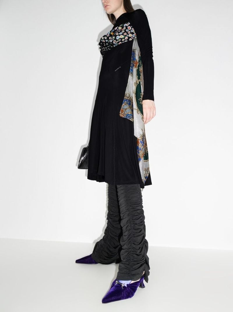 Regenerated Scarves Hybrid Midi Dress