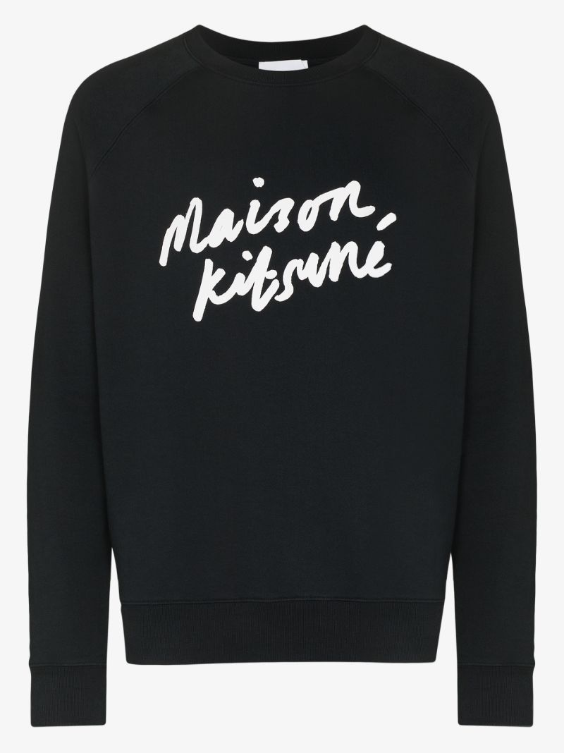 Handwriting Print Cotton Sweatshirt