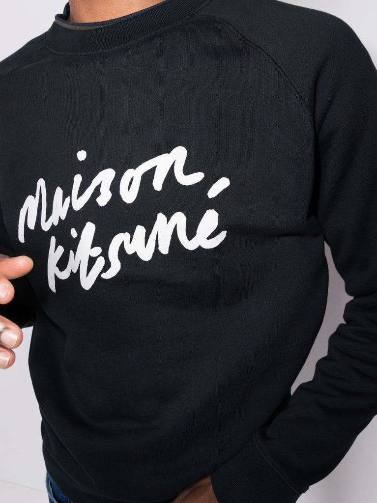 Handwriting Print Cotton Sweatshirt
