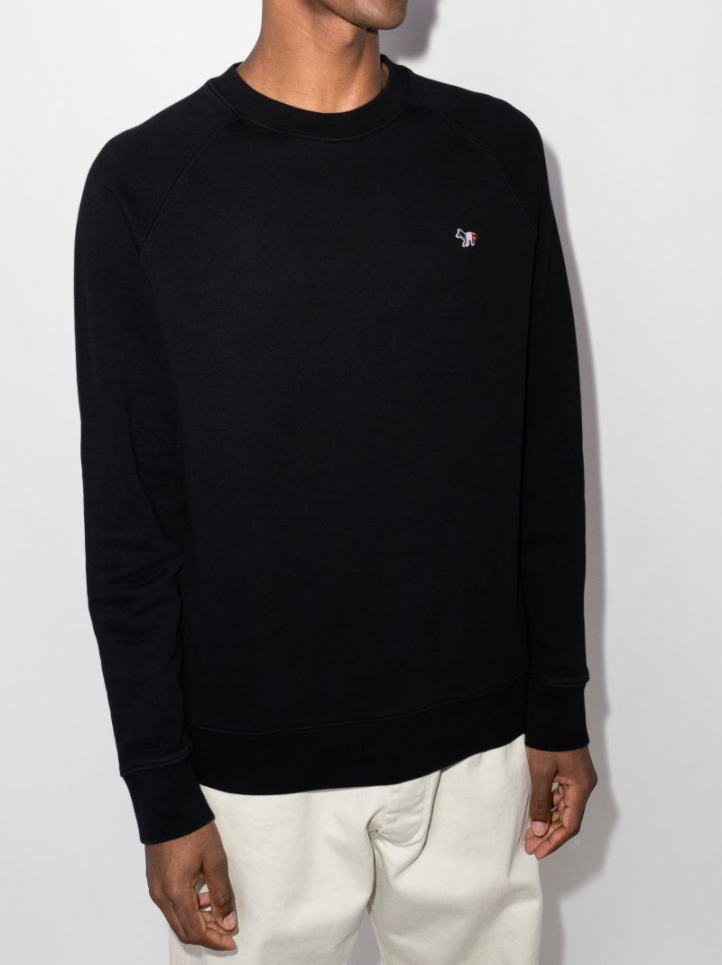 Tricolour Fox Patch Cotton Sweatshirt