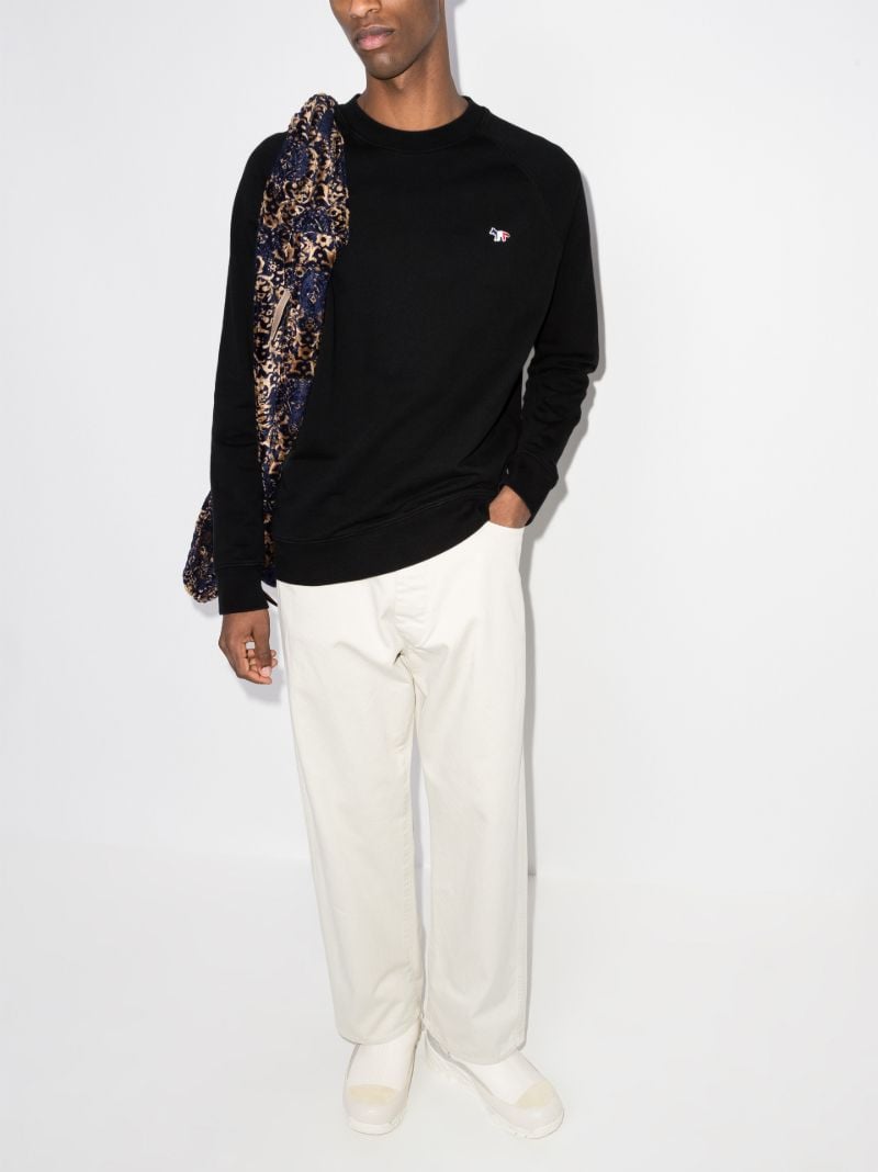 Tricolour Fox Patch Cotton Sweatshirt